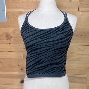 NEW Calvin Klein Performance cropped racer back tank top bra bralette zebra XL